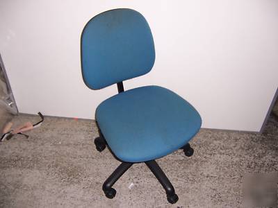 Blue computer adjustable spin office wheeled chair seat