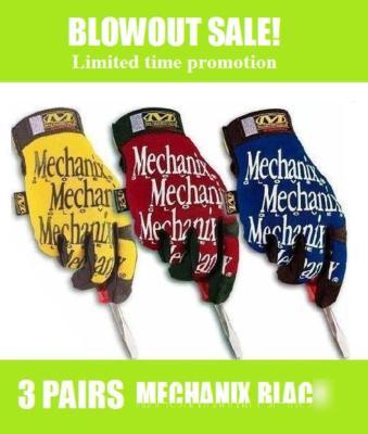 3 pack mechanix wear fastfit original gloves med large