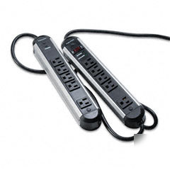 Fellowes 10OUTLET split metal surge protector with two