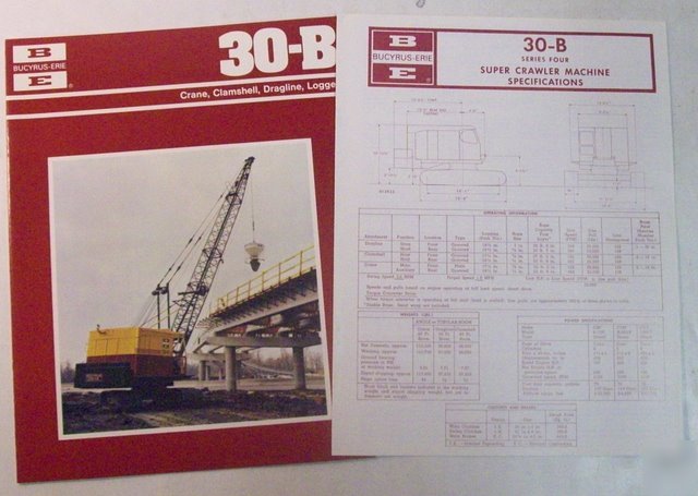 Bucyrus erie 1980 30-b series four brochure lot