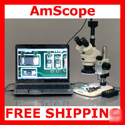 3.5-90X stereo microscope, variable 144-led + 3M camera