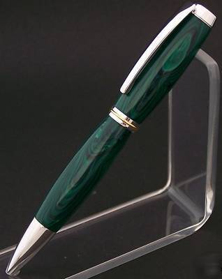 Malachite tru-stone jr. gentleman pen (handmade)