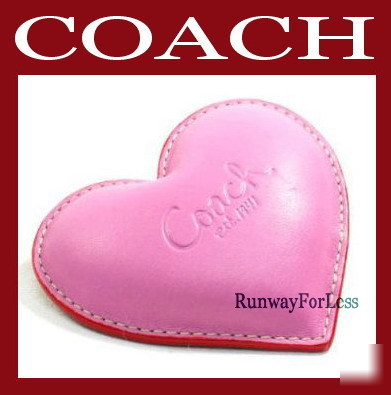 Coach 60651 pink red heart leather paper weight