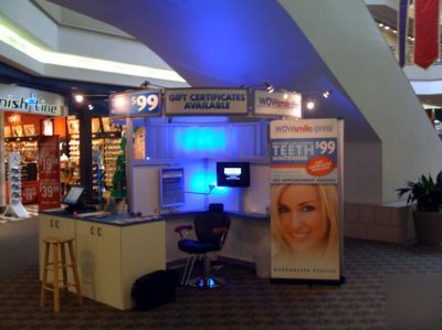 Teeth whitening business mall kiosk lights lcd tv used