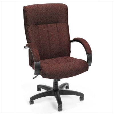 Upholstered executive chair high back fabric charcoal