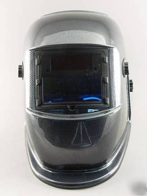 Hood auto darkening welding helmet carbon fiber black