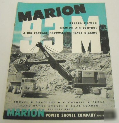 Marion 1957 93 m diesel shovel, crane, etc. brochure