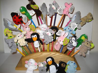 Solid wood candy cane/finger puppet display