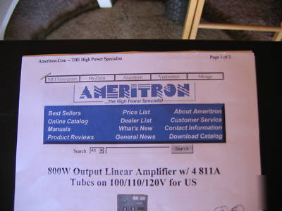 Ameritron al-811-h linear amplifier