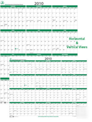 2010 erasable wall calendar planner - 19 in. x 25 in.
