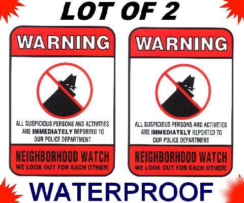 Lot neighborhood watch home security yard warning signs