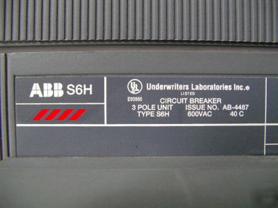 New 600AMP circuit breaker abb S6H600BW (3 pole) --- ---