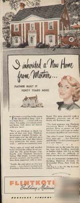 1948 flintkote building materials vintage ad