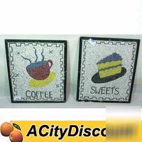 2 used coffee shop decorative shattered tile table tops
