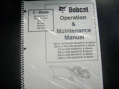 Bobcat v-blade oper/maint manual