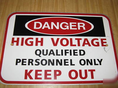 Danger high voltage keep out metal sign 12X18