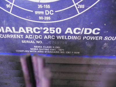 Wh miller dialarc 250 ac/dc constant current arc welder