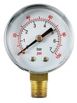 50MM pressure gauge base entry 0-100 psi air and oil