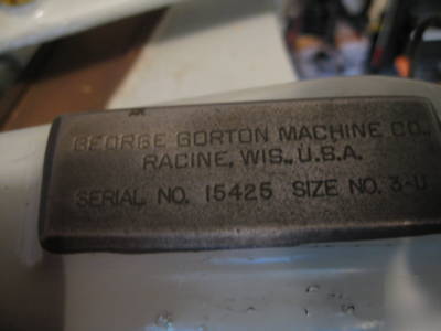 Gorton milling engraver machine belts bits sharpener 3U