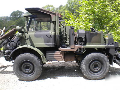 Military see tractor unimog 1987 backhoe front loader 