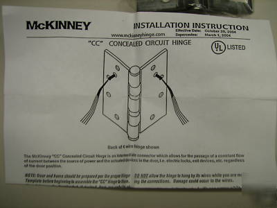 New mckinney 41/2X4 electric hinge 8 wire #TA2714