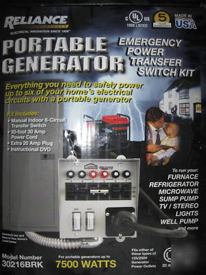 New reliance generator transfer switch kit brand in box