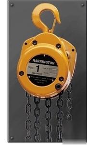 Chain hoist, harrington CF050-10 5 ton w/10FT lift 