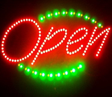 X-lg 27X15 led lighted open sign neon br changes colors