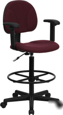 Drafting chair adjustable fabric foot ring stool swivel