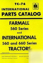Farmall 560 660 international 660 part catalog manual