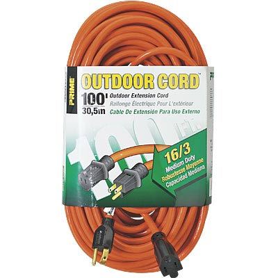 Prime w & c 125V outdoor extension cord 100' # EC501635