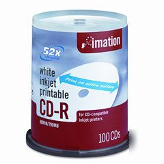 Imation cdrinkjet printable SURFACE700MB80MIN52X100SPI