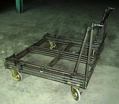 Pallet-size platform dolly wheeled cart