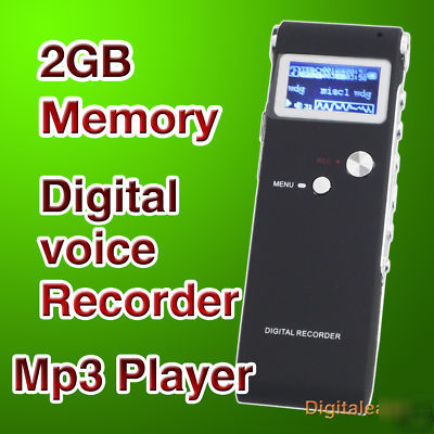 2GB digital voice recorder pen dictaphone MP3 dual mic