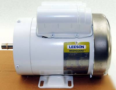 New leeson 1 hp 115V 230V ac motor 1725 56C washguard
