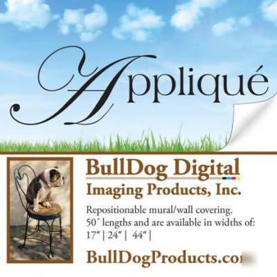 Applique canvas textured self stick mural media 24