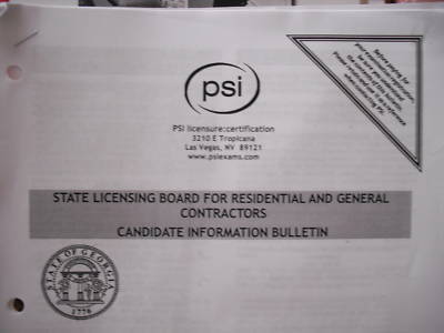 Builder books for basic builders license test (ga.)