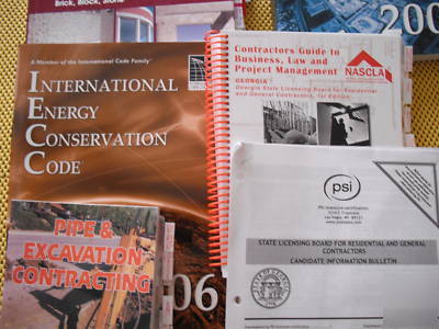 Builder books for basic builders license test (ga.)