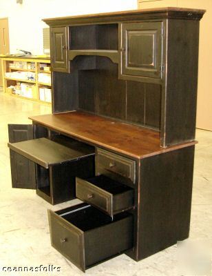 New desk hutch computer desk amish made rustic finish 