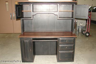 New desk hutch computer desk amish made rustic finish 