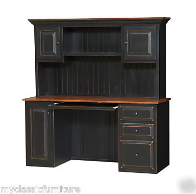 New desk hutch computer desk amish made rustic finish 