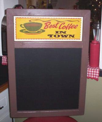 Vintage style coffee shop menu board chalkboard