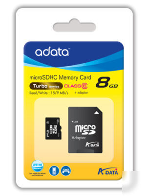 8GB adata turbo sd hc-sdhc class 6 , 8 gb go C6
