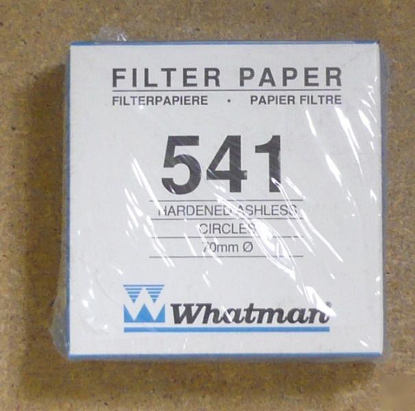 Whatman filter papers, grade 541 circles, 70MM, 100/pk