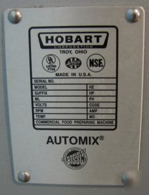 Hobart D330 30 qt mixer w/bowl guard, attachments, ec 