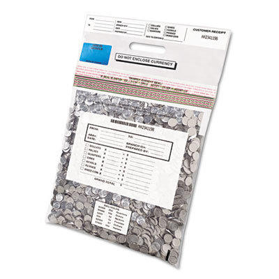 Tamper-evidnt coin tote 50LB cap clear 100 bag/box