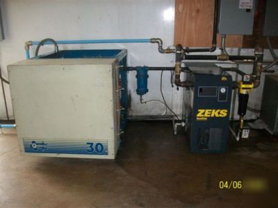 Quincy 30HP compressor & zeks air dryer combo