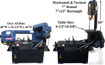 7X12 horizontal vertical metal cutting band saw 7 x 12