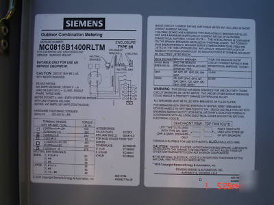 New meter/load combo electric box siemens 120/240 v ac 