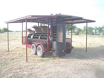 Custom bbq pit charcoal grill concession style trailer